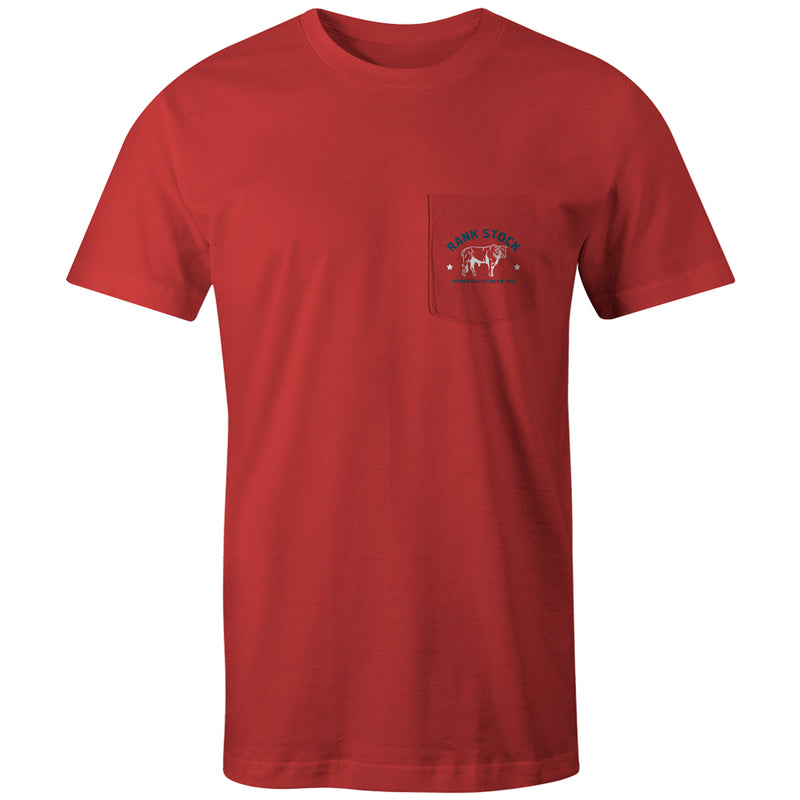 "Charbray" Red w/White/Blue Rank Stock Logo T-shirt