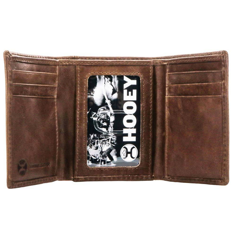 "Hooey Classic" Smooth Brown Trifold Wallet