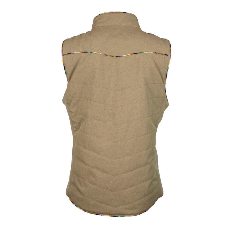 "Hooey Ladies Quilted Vest" Tan w/Serape Accents