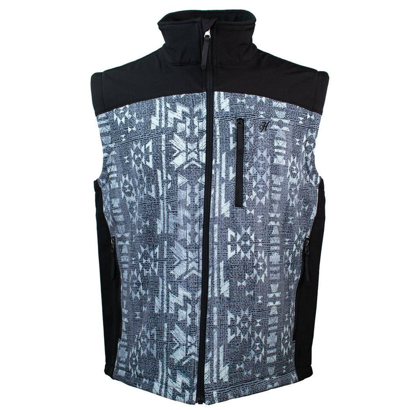 Youth "Hooey Softshell Vest" Aztec / Charcoal
