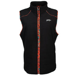 "Hooey Ladies Packable Vest" Black w/Red Floral Lining