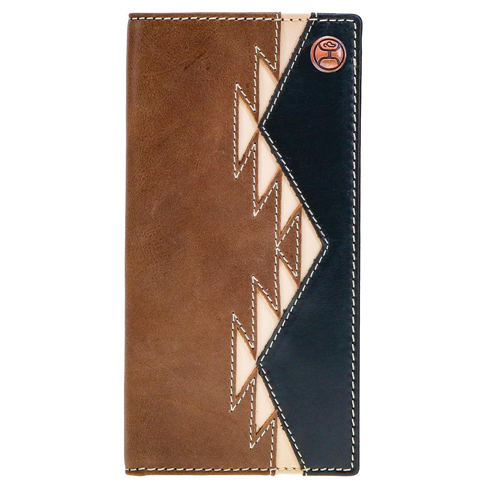 "Tonkawa" Rodeo Hooey Wallet Brown/Black w/ Ivory Aztec