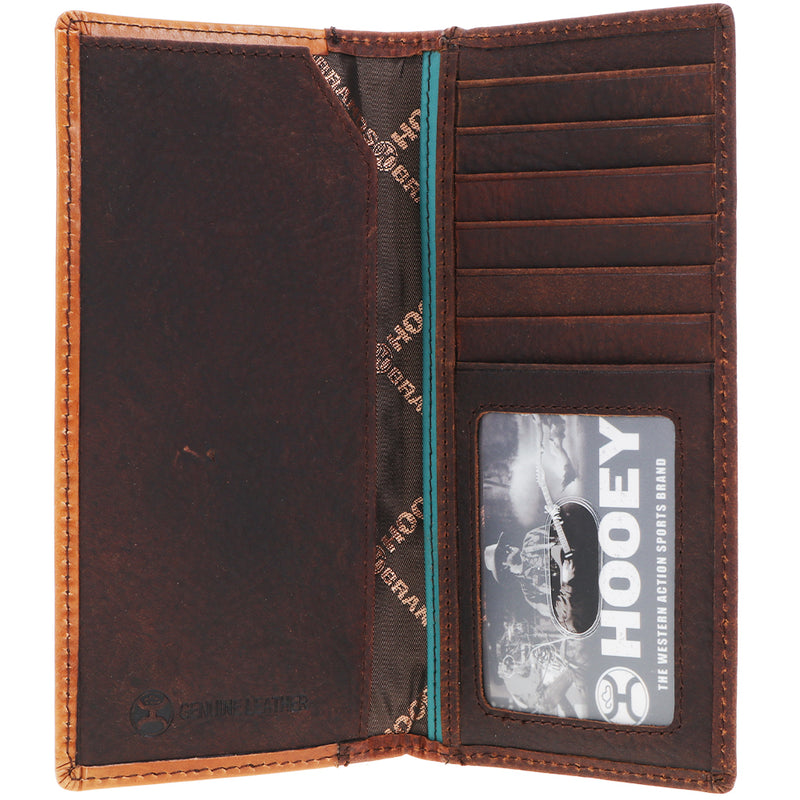 "Cash" Rodeo Hooey Wallet Tan w/Turquoise Inlay
