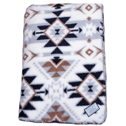 "Hooey Fleece Blanket" Tan / Black / White Gatsby Monterrey Pattern