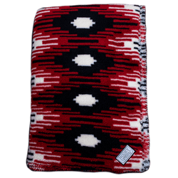 Hooey Fleece Blanket in red, black, white saddle pattern