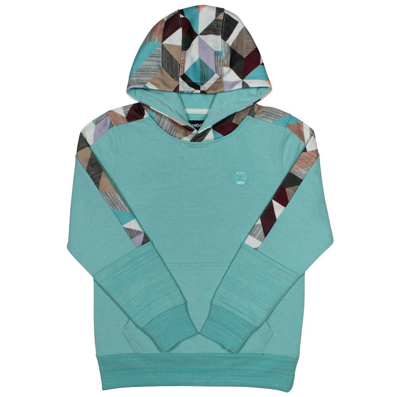 Youth "Canyon" Turquoise w/Multi Color Pattern Hoody