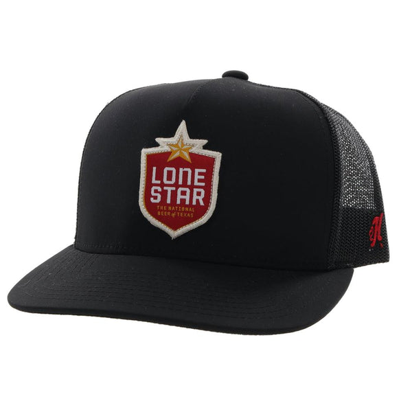 "Lone Star" High Profile Hat Black w/ Red/White Patch