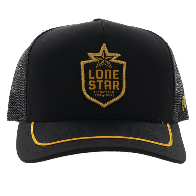 "Lone Star" Black w/Gold/Black Patch Hat