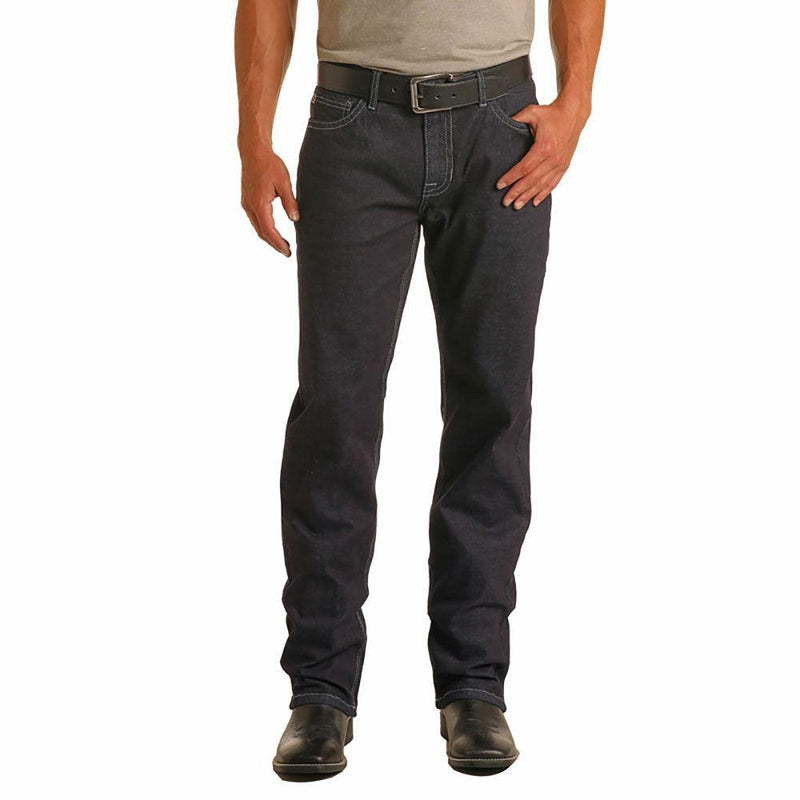 "Dark Wash" Raw Denim Double Barrel Stackable Bootcut Jeans