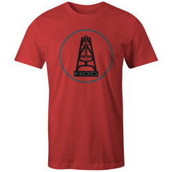 HOG red t-shirt with black and grey HOG logo