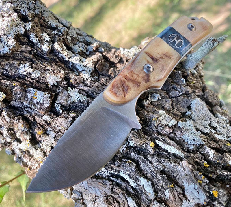 "Horn Fixed Blade Skinner Knife" Ram