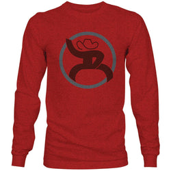 Roughy 2.0 red long sleeve shirt with grey circle logo