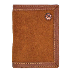 "Roughy Classic"  Roughout Brown Leather Trifold Wallet