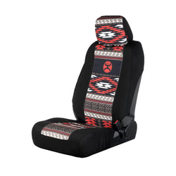 Aztec Seat Cover with red, black, and grey pattern
