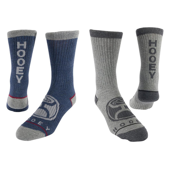 Hooey Athletic Crew 2-Pack - Navy/Dark Gray Socks