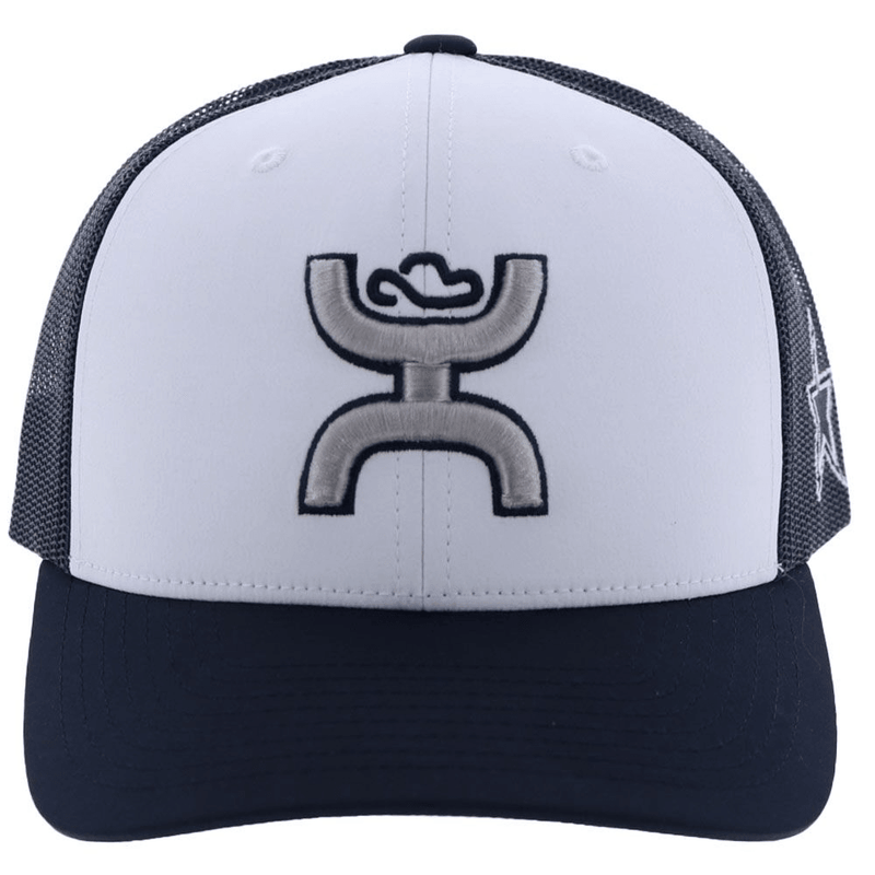 blue and white dallas cowboys hat with hooey logo (front closeup))
