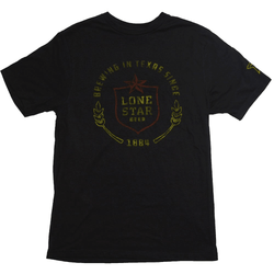 Lone star black tee with gold and red logo