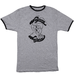 Waymore light grey tee with black outlined artwork