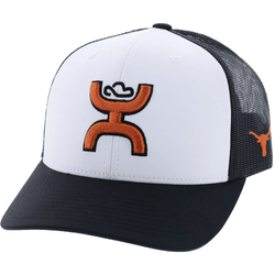 Youth University of Texas white and black hat with orange and black logo