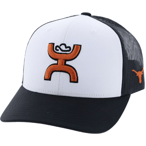 Youth University of Texas white and black hat with orange and black logo