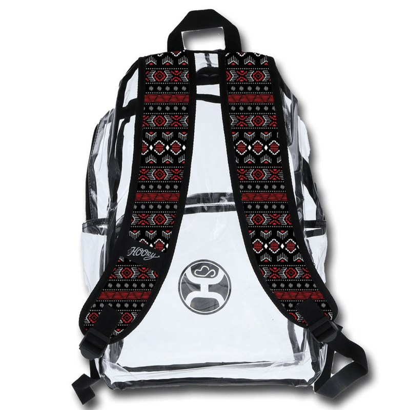 The back of the Nitro backpack with red and black pattern on the straps